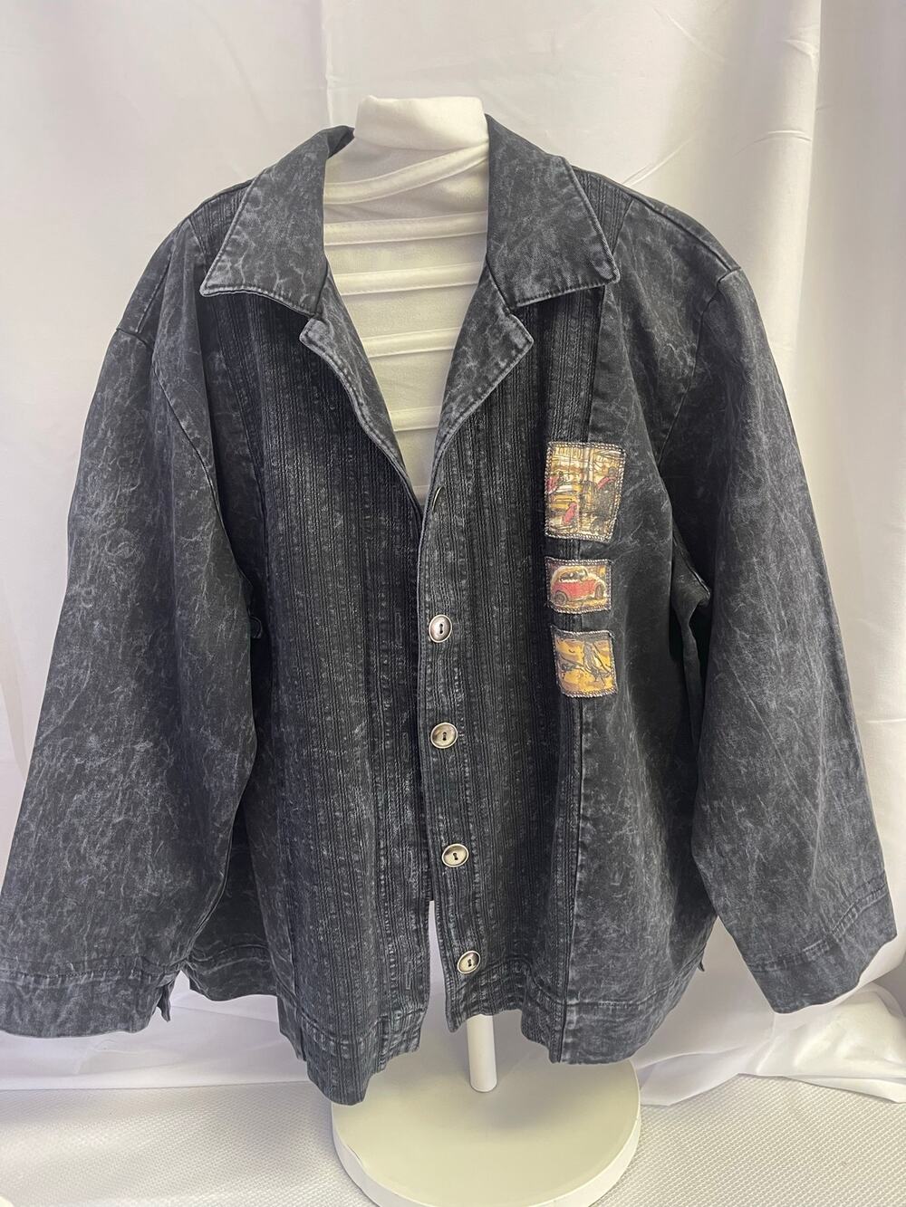 Vintage Michael Leu Women's Art Wear Jacket Acid Wash M USA